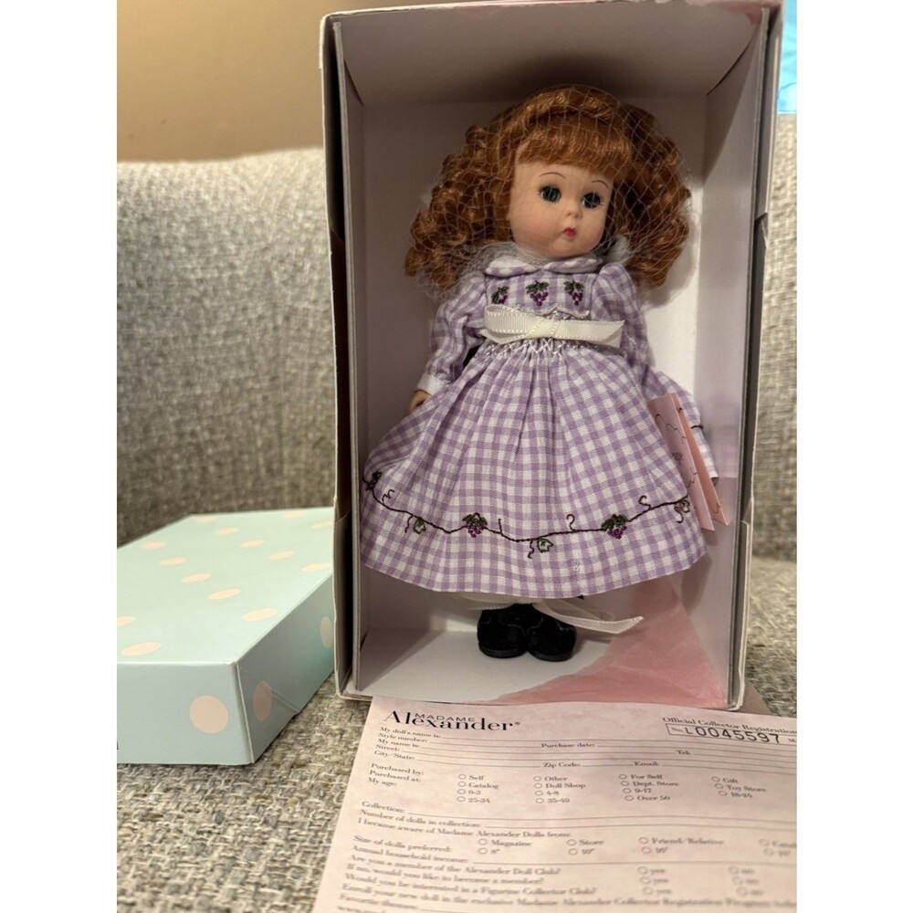 Madame Alexander Just Grape Girl Doll Purple Gingham Dress w/ Box (2000) New